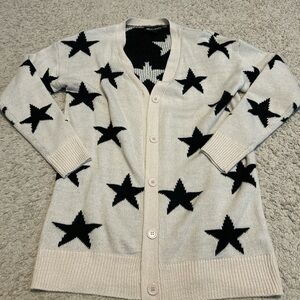 ‘What’s Next?’ Star Patterned Button up Cardigan Sweater